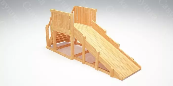 Зимняя деревянная горка Савушка "Зима wood-1"