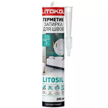 Герметик силиконовый затирка Litokol Litosil черный графит 280 мл