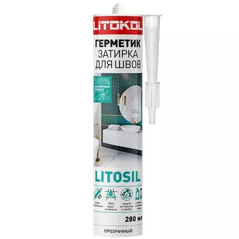 Герметик силиконовый затирка Litokol Litosil прозрачный 280 мл