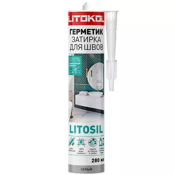 Герметик силиконовый затирка Litokol Litosil серый 280 мл