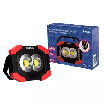 Фонарь прожектор Ritter светодиодный 3 LED 7 Вт на батарейках AA пластик 2 режима (29127 5)