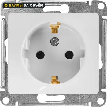 Розетка встраиваемая Systeme Electric Glossa с заземлением цвет белый