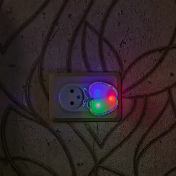 Ночник светодиодный Яблоко 0.5 Вт в розетку изменение цветов RGB
