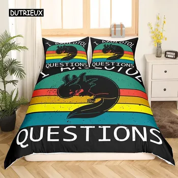 Axolotl Animal Cute Pet Quilt Cover Pillowcase 3Piece Comforter Bedding Set With Pillow Case Single Double Duvet Cover EU single(135x200cm)