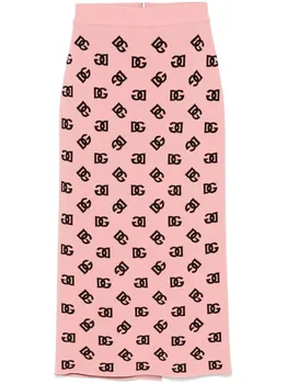 Dolce & Gabbana жаккардовая юбка-карандаш с логотипом DG, розовый