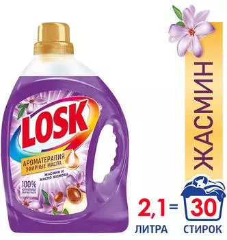 Гель для стирки Losk Ароматерапия с ароматом жасмина и маслом жожоба 2.1л