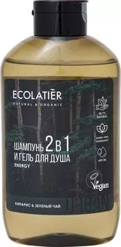 Гель для душа и шампунь Ecolatier 2в1 Кипарис и Зеленый чай 600мл