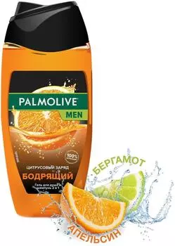 Гель для душа Palmolive Men Бодрящий Цитрусовый Заряд 2 в 1 для тела и волос 250мл