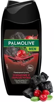 Гель для душа Palmolive Men Очищение и Перезагрузка 4 в 1 для тела волос лица и бороды 250мл