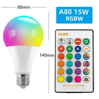 16 цветов RGB лампочка LED многоцветная лампочка цоколь E27 освещение диммируемая 24-кнопочный пульт дистанционного управления атмосфера неоновый свет