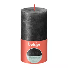 BOLSIUS Свеча рустик Shimmer антрацит 415