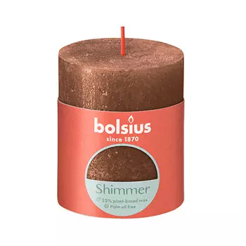BOLSIUS Свеча рустик Shimmer медь 260