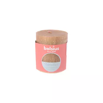 BOLSIUS Свеча рустик Shimmer золотая 274