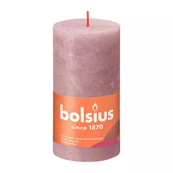 BOLSIUS Свеча рустик Shine пепельная роза 415