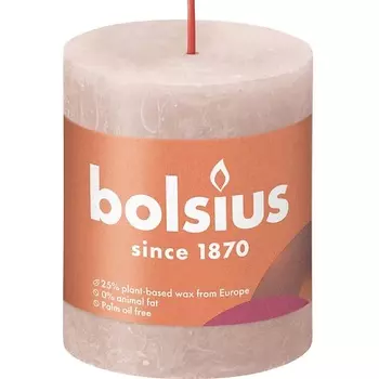 BOLSIUS Свеча рустик Shine туманно-розовая 260