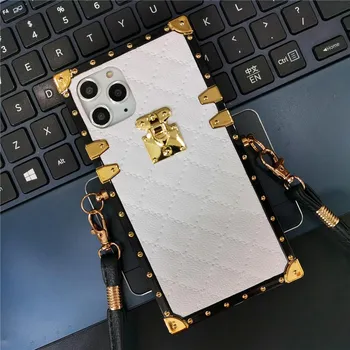 Квадратный кожаный ремешок из овчины для Samsung Z флип 4 S23 S22 S21 Ultra A13 A23 A33 A53 A73/Redmi 10 9 9A 9c 9T/iphone 14 13 12 11/TCN SPARK6 GO iphoen 6 6s красный