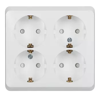 Розетка Systeme Electric Этюд накладная белая со шторками (PA16-208B)