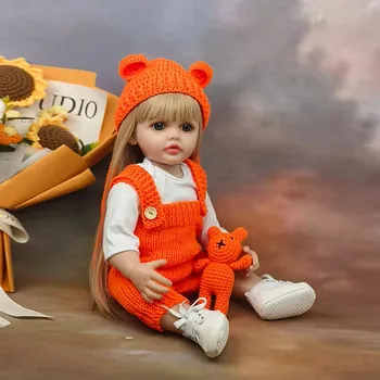 55 см 22 дюйма Reborn Baby Betty Реалистичная девочка Кукла Полностью Силиконовое Виниловое Тело Принцесса Малыш Bebe Рождественский Подарочный Игрушка 55cm