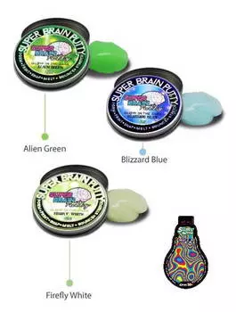 Жвачка для рук - Super Brain Putty, серия Светится в темноте, 75 г, 3 цвета