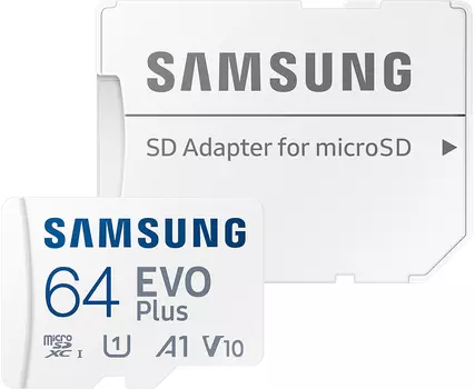 Карта памяти Samsung Evo Plus MB-MC64KA/CN microSDXC U1 Class 10 64GB с адаптером
