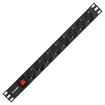 Блок розеток (PDU) ExeGate ServerPro PDU-19H801, 1U, кол-во розеток:8 (8xЕвро), черный (EX280840RUS)