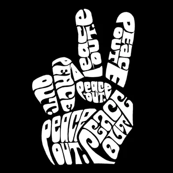 Peace Out — мужская футболка премиум-класса с рисунком Word Art LA Pop Art