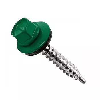 Саморез КР св. 4,8х28 Ral-6002 (зеленый) (60 шт.) конт.