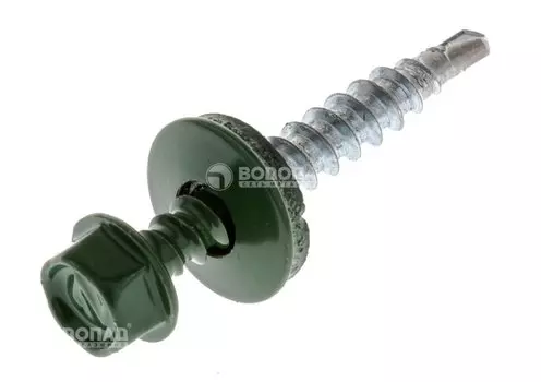 Саморез КР св. 4,8х35 Ral-6002 (зеленый) (60 шт.) конт.