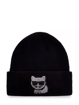 Шапка K/Ikonik с логотипом Choupette из стразов