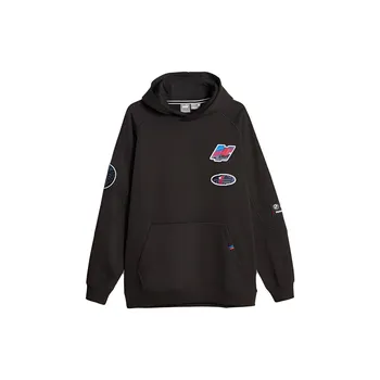 Puma Однотонный логотип с длинным рукавом, приталенная толстовка с капюшоном, мужская толстовка с капюшоном, черная 621073-01 S