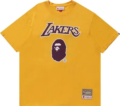 Футболка BAPE x Mitchell & Ness Lakers Tee 'Yellow', желтый