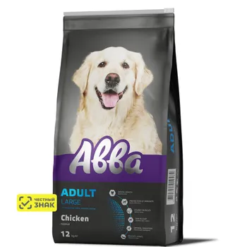 АВВА Adult Large Сухой корм для взрослых собак крупных пород, с курицей, 12 кг
