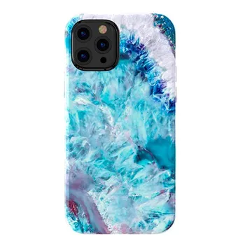 Чехол PQY Agate для iPhone 12 Pro Max Голубой Kingxbar iPhone 12 Pro Max Agate Series-Blue