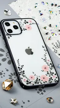 Чехол PQY Flora для iPhone 12 Pro Max Чёрный Kingxbar IP 12 6.7