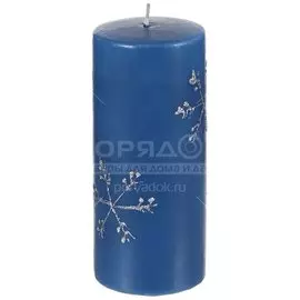 Свеча декоративная, 5х12 см, Снежинки на синем 350069815515775