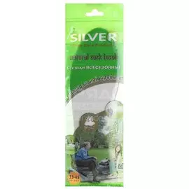 Стельки Silver, с натуральной пробкой, всесезонные, пробка, белые, TB1002-00/TB1002-00/TB4003-00(24)