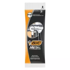 Станок для бритья Bic, Metal, для мужчин, 3 шт, одноразовые, 980131