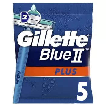 Станок для бритья Gillette, Blue2 Plus, для мужчин, 2 лезвия, 5 шт, одноразовые