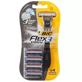 Станок для бритья Bic, Flex3 Hybrid, для мужчин, 3 лезвия, 4 сменные кассеты, 8930161