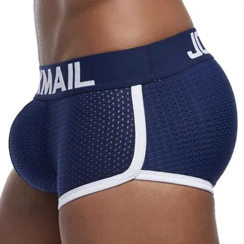 Боксеры JOCKMAIL Съемные набедренные подушечкиМужское нижнее бельеДышащий хлопокЗдоровый клуб спортивный стильТрусы-плавки M чёрный