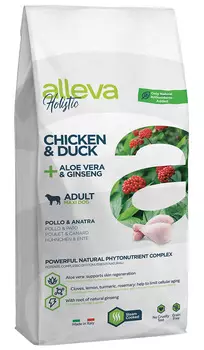 Alleva Holistic Adult Dog Maxi Chicken &amp; Duck беззерновой для взрослых собак крупных пород с курицей, уткой, алоэ вера и женьшенем (2 кг)