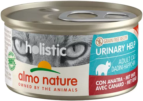 Almo Nature Cat Holistic Urinary Help беззерновые для взрослых кошек при мочекаменной болезни с уткой (85 гр)
