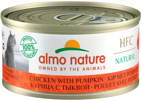 Almo Nature Cat Legend Hfc для взрослых кошек с курицей и тыквой (150 гр х 24 шт)