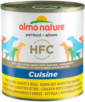 Almo Nature Dog Cuisine Hfc для взрослых собак с курицей, морковью и рисом по-домашнему (95 гр х 24 шт)