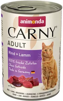 Animonda Carny Adult Rind &amp; Lamm для взрослых кошек с говядиной и ягненком (400 гр х 6 шт)
