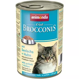 Animonda Cat Brocconis Mit Seelash &amp; Huhn для взрослых кошекс сайдой и курицей (400 гр х 12 шт)