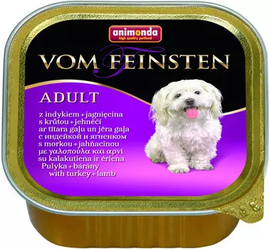 Animonda Vom Feinsten Adult Mit Pute &amp; Lamm для взрослых собак с индейкой и ягненком (150 гр х 22 шт)