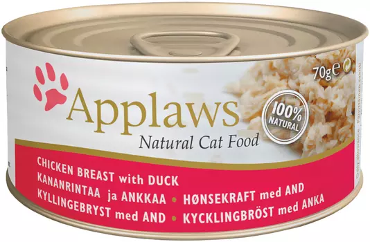 Applaws для взрослых кошек с курицей и уткой (70 гр х 24 шт)