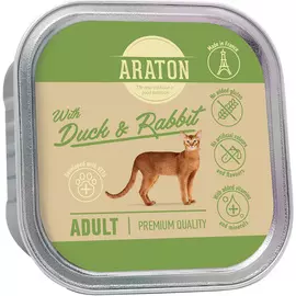 Araton Adult Cat With Duck &amp; Rabbit безглютеновые для взрослых кошек с уткой и кроликом (85 гр)