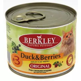 Berkley № 3 Cat Adult Duck &amp; Berries для взрослых кошек с уткой и лесными ягодами (200 гр)